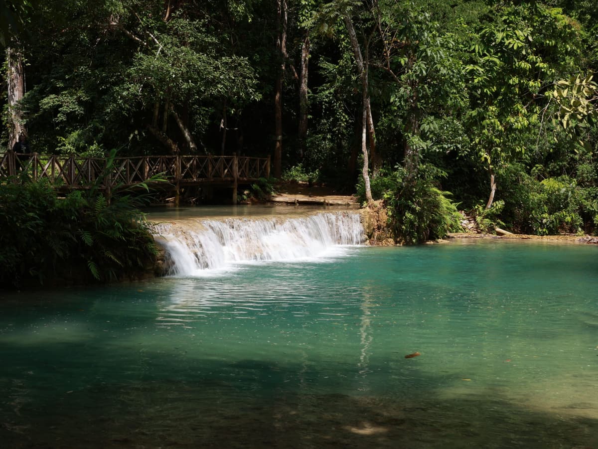 Turquoise pools and cascades at Kuang Si, near Luang Prabang